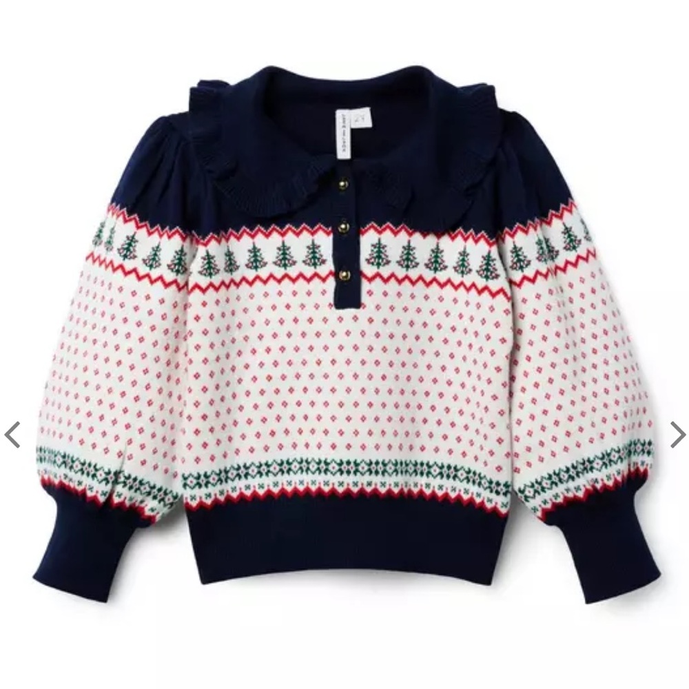 Janie and Jack Girls Festive Fair Isle Sweater